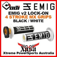 Lock-On V2 Emig Grips Black/White 4-Stroke Motorcycle Dirt Bike Off Road
