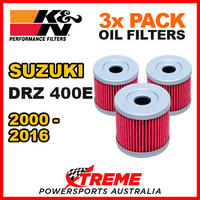3 PACK K&N MX OIL FILTERS For Suzuki DRZ400E DRZ 400E DR Z400E 2000-2016 KN 139 MOTO