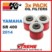 3 PACK K&N OIL FILTERS YAMAHA SR400 SR 400 400cc 2014 MOTORCYCLE CRUISER KN-145
