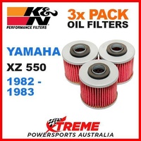 3 PACK K&N OIL FILTERS YAMAHA XZ550 XZ 550 550cc 1982-1983 MOTORCYCLE KN-145