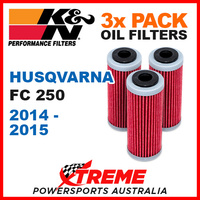 3 PACK K&N HUSQVARNA FC250 FC 250 2014-2015 OIL FILTERS OFF ROAD KN 652