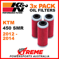3 PACK K&N KTM 450SMR 450 SMR 2012-2014 OIL FILTERS SUPERMOTO ROAD BIKE KN 652
