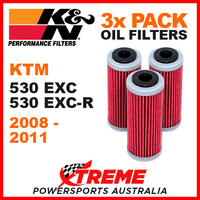 3 PACK K&N KTM 530EXC 530 EXC 2008-2011 OIL FILTERS OFF ROAD ENDURO KN 652