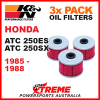 3 PACK K&N OIL FILTERS HONDA ATC250ES ATC250SX ATC 250ES 250SX 1985-1988 KN 112