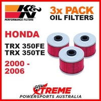 3 PACK K&N OIL FILTERS HONDA TRX350FE TRX350TE TRX 350FE 350TE 2000-2006 KN 113