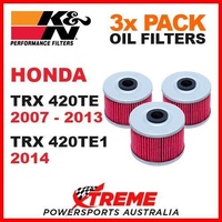 3 PACK K&N OIL FILTERS HONDA TRX420TE TRX 420TE 2007-2013 TRX420TE1 2014 KN 113