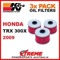 3 PACK K&N MX OIL FILTERS HONDA TRX300X TRX 300X 2009 ATV OFF ROAD BIKE KN 113