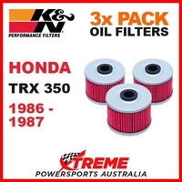 3 PACK K&N MX OIL FILTERS HONDA TRX350 TRX 350 1986-1987 ATV OFF ROAD KN 113
