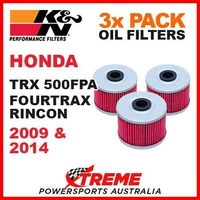 3 PACK K&N OIL FILTERS HONDA TRX500FPA 500FPA FOURTRAX RINCON 2009 / 2014 KN 113