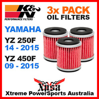 3 PACK K&N OIL FILTERS YAMAHA YZ 250F YZ250F 14-2015 YZ450F 450F 09-2015 KN 140