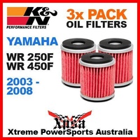3 PACK K&N OIL FILTERS YAMAHA WR 250F WR250F WR450F 450F 2003-2008 KN 141 ENDURO