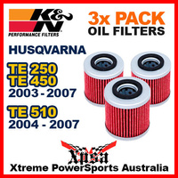 3 PACK K&N OIL FILTERS HUSQVARNA TE 250 TE 450 03-2007 TE 510 04-2007 KN 154 MX