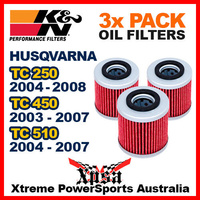 3 PACK K&N OIL FILTERS HUSQVARNA TC 250 450 510 TC250 TC450 TC510 KN 154 GENUINE