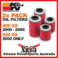 2 PACK K&N OIL FILTER KTM 400 SX 400SX 2000-2006 520 520SX 2002 DUAL FILTERS MX