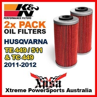 2 PACK K&N OIL FILTER HUSQVARNA TE 449 TE449 TE511 511 TC449 TC 2011-2012 KN 611