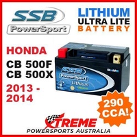 SSB 12V LITHIUM ULTRALITE 290 CCA BATTERY HONDA CB500F CB500X 2013-2014 MOTO