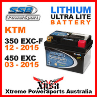 SSB LITHIUM ULTRALITE BATTERY KTM 350 EXCF EXC-F 12-2015 450 EXC 450EXC 03-2015