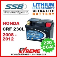 SSB 12V LITHIUM ULTRALITE 220 CCA BATTERY HONDA CRF230L CRF 230L 2008-2012 MOTO