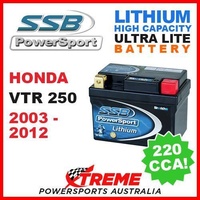 SSB 12V LITHIUM ULTRALITE 220 CCA BATTERY HONDA VTR250 VTR 250 2003-2012 MOTO