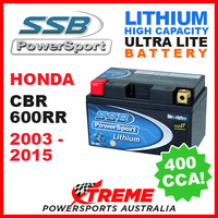 SSB 12V LITHIUM ULTRALITE 400 CCA BATTERY HONDA CBR600RR CBR 600RR 2003-2015