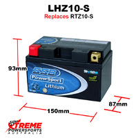 SSB 12V 400 CCA LHZ10-S Yamaha YFM350R RAPTOR 2005-2013 SSB Lithium Battery