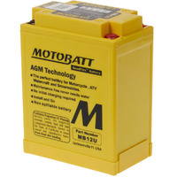 Motobatt MB12U 12V AGM Battery 15Ah 160CCA Repl YB12A-AS YB12-AB YB12AA-WS