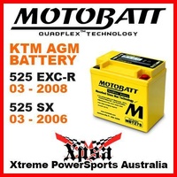 MOTOBATT AGM QUADFLEX BATTERY KTM EXC-R 525 525R 03-2008 SX 525 525SX 03-2006