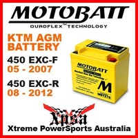 MOTOBATT AGM QUADFLEX BATTERY KTM EXC-F 450 450F 05-2007 EXC-R 450 450R 08-2012