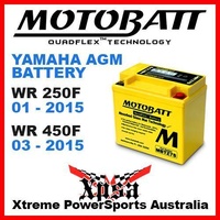 Motobatt AGM Quaflex Battery for Yamaha WR250F WRF250 01-15 WR450F WRF450 03-15