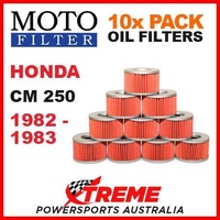 10 PACK MOTO FILTER OIL FILTERS HONDA CM250 CM 250 1982-1983 CRUISER MOTORCYCLE