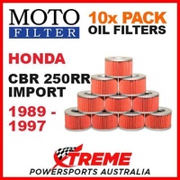 10 PACK MX MOTO FILTER OIL FILTERS HONDA CBR250RR CBR 250RR IMPORT 1989-1997