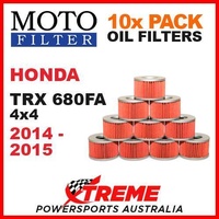 10 PACK MOTO FILTER OIL FILTERS HONDA TRX680FA TRX 680FA 4X4 4WD 2014-2015 ATV