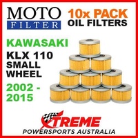 10 PACK MX MOTO FILTER OIL FILTERS KAWASAKI KLX 110 KLX110 SMALL WHEEL 2002-2015