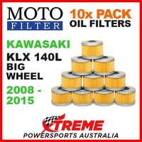 10 PACK MX MOTO FILTER OIL FILTERS KAWASAKI KLX 140L KLX140L BIG WHEEL 2008-2015