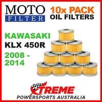10 PACK MX MOTO FILTER OIL FILTERS KAWASAKI KLX 450R KLX450R 2008-2014 OFF ROAD