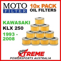10 PACK MX MOTO FILTER OIL FILTERS KAWASAKI KLX 250 KLX250 1993-2008 OFF ROAD