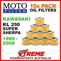 10 PACK MX MOTO FILTER OIL FILTERS KAWASAKI KL250 KL 250 SUPER SHERPA 1999-2008
