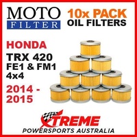 10 PACK MX MOTO FILTER OIL FILTERS HONDA TRX420FE1 TRX420FM1 4x4 2014-2015 ATV