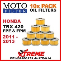 10 PACK MX MOTO FILTER OIL FILTERS HONDA TRX420FPE TRX420FPM 2011-2013 ATV QUAD