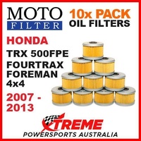 10 PACK MX MOTO FILTER OIL FILTERS HONDA TRX500FPE TRX 500FPE FOURTRAX 2007-2013