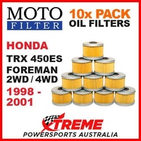 10 PACK MX MOTO FILTER OIL FILTERS HONDA TRX450ES FOREMAN 2WD 4WD 1998-2001