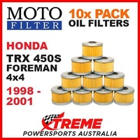 10 PACK MX MOTO FILTER OIL FILTERS HONDA TRX450S TRX 450S FOREMAN 4x4 1998-2001