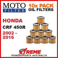 10 PACK MOTO MX DIRT BIKE OIL FILTERS HONDA CRF450R CRF 450R 2002-2016 MOTOCROSS
