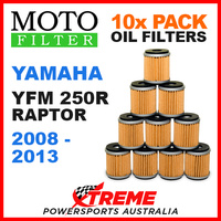 10 PACK MOTO MX OIL FILTERS YAMAHA YFM250R YFM 250R RAPTOR 2008-2013 ATV BIKE
