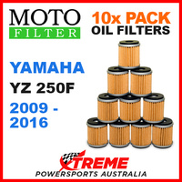 10 PACK MOTO MX OIL FILTERS YAMAHA YZ250F YZF250 YZ 250F 2009-2016 DIRT BIKE
