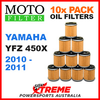 10 PACK MOTO MX OIL FILTERS YAMAHA YFZ450X YFZ 450X 2010-2011 ATV QUAD OFF ROAD