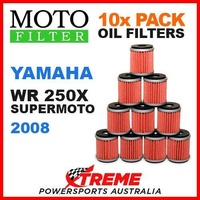 10 PACK MOTO MX OIL FILTERS YAMAHA WR250X WR 250X SUPER MOTO 2008 BIKE