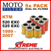 5 PACK MOTO MX OIL FILTERS KTM 520EXC 525EXC 520 525 EXC 4T 4 STROKE 1999-2007