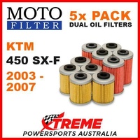 5 PACK MOTO MX OIL FILTERS KTM 450SXF 4T 450 SXF SX-F 4 STROKE 03-2007 MOTOCROSS