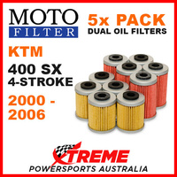 5 PACK MOTO MX OIL FILTERS KTM 400SX 4T 400 SX 4 STROKE 2000-2006 MOTOCROSS